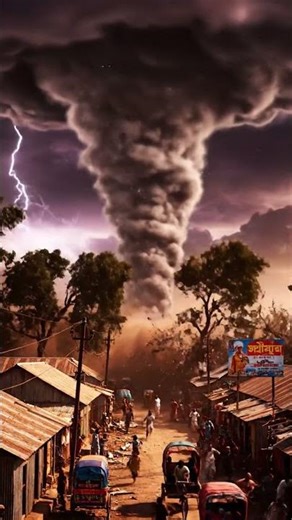 Huge Tornado Strikes the Village 🌪️🏘️ | AI Disaster Simulation
