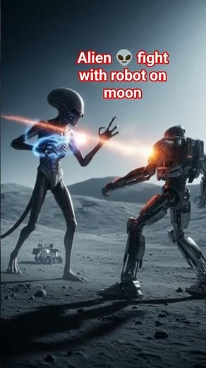 #DreamScreenAI#Alien fighting with robot on moon # alien #robot#alien fighting