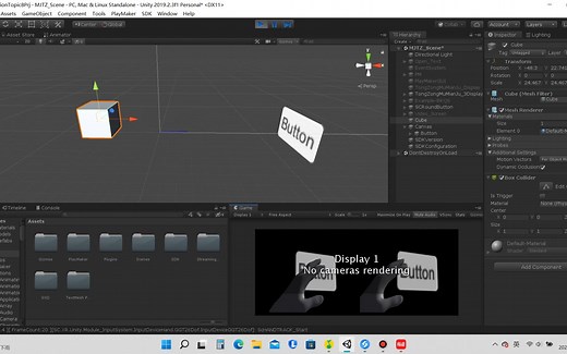 [unity3D]按钮 显示/隐藏方块