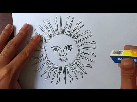 Cómo dibujar el sol de la bandera Argentina | HD