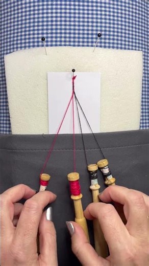 Bobbin lace basics- How to do a CHAIN STITCH. 💡 #diy #bobbinlace #tutorial #lacemaking