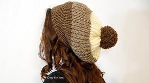 How to Knit a Chunky Brioche Slouchy Hat in SHORTCUT Brioche Stitch - Free Knitting Pattern - Yay For Yarn