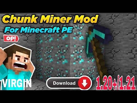 Chunk Miner pickaxe mod for Minecraftpocketedition| Chunk Miner pickaxe for 1.20+ / 1.21