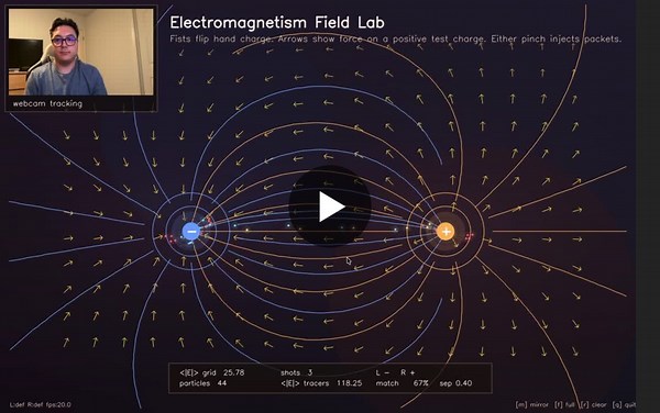 Python Electromagnetism Simulation with Hand Tracking | Fabio Facin posted on the topic | LinkedIn