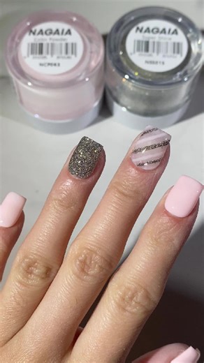 Low-key Olive Stripe Dip Powder Manicure | Nail Art Tutorial