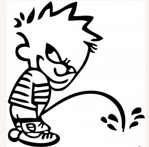 Calvin Peeing Decal - Etsy