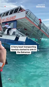 A boat transporting tourists from Paradise Island to Blue Lagoon Island started to sink in the Bahamas. | NBC News