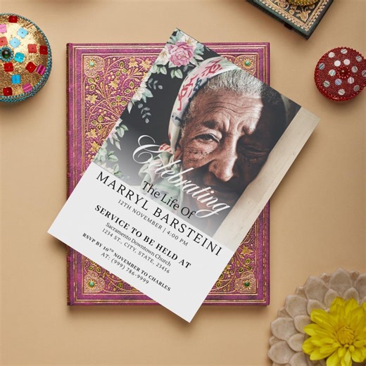 Memorial Service Invitation Template | Canva East Editable | Funeral Invite Card | Digital Download - Etsy