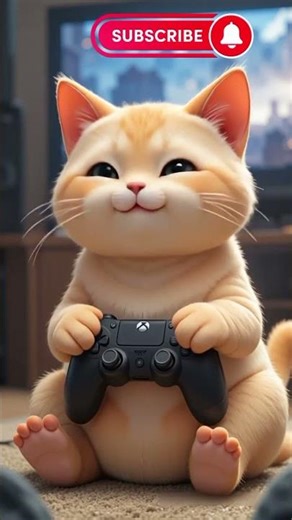 🎮 Cat Playing Video Games😻 | Funny Cartoon Loop
