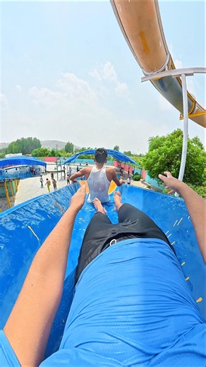 Epic Slide Drop & Mid-Air Kick! 🎲⚽️ #Waterslide #Shorts #POV #Viral