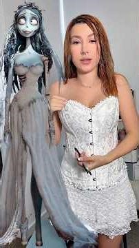 How to make “corpse bride” costume…💙💙 #howtomakecorpsebridecostume #makeuptutorial