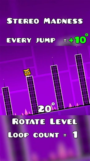 Rotate Level in Stereo Madness. How Many Loops I Will Do? #geometrydash