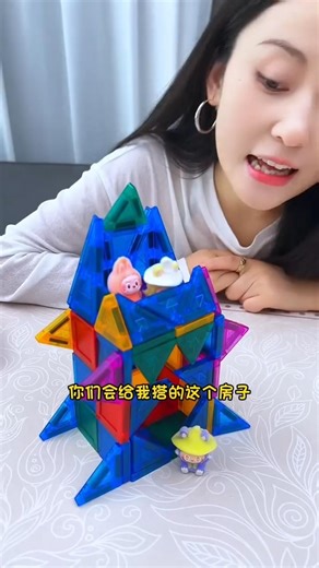 Magnetic Blocks Build Tiny Toy Palace 🏰✨ #shorts #stationery