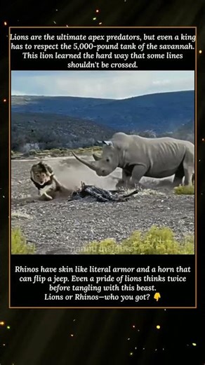 LION VS RHINO: ABSOLUTE REALITY CHECK!🦁🦏.
