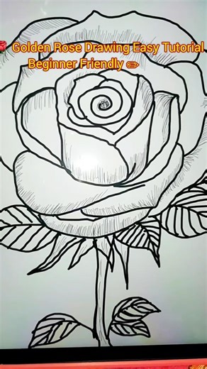 💛 Relaxing Rose Drawing Tutorial | Easy Art Ideas#art #shorts