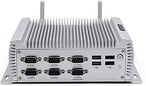BASOARO Industrial Mini PC Win 10 Pro Fanless Computer Core i5 4200U, 8GB RAM 256GB SSD, Gigabit Ethernet, HD VGA Dual Displays, 6 RS232 COM, 4 USB3.0, 4 USB2.0, WiFi, BT