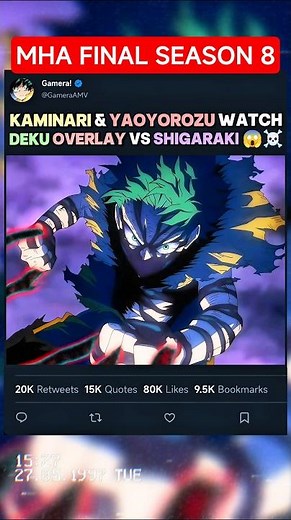 KAMINARI & YAOYOROZU watch DEKU OVERLAY vs SHIGARAKI 😱☠️ | #myheroacademia #edit #mha #amv #anime