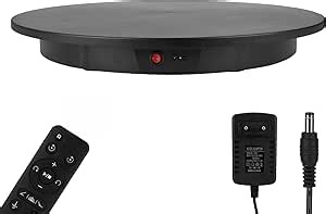 Motorized Rotating Display Stand, Angle Speed Adjustable Electric Rotating Turntable, 360 Degree 330 Lbs Load Auto Rotating Platform for Photography Big Size Products Display Video Show, Wired Black