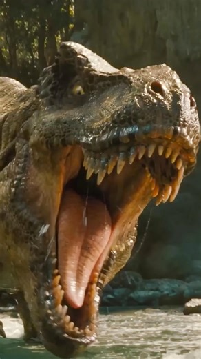 T Rex Swims After Group Scene In Jurassic World: Rebirth