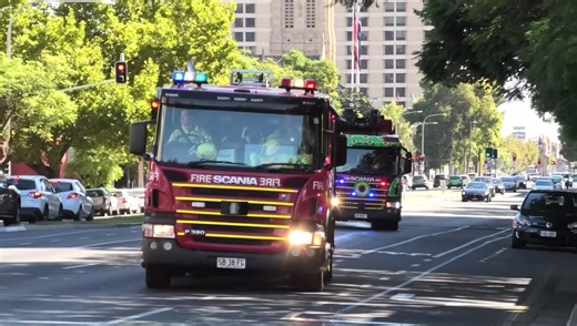 SOUTH AUSTRALIA METRO FIRE SERVICE - Adelaide 201 & Adelaide 203 Responding from Adelaide Fire Station (Day & Night Turnouts!) #samfs #southaustralia #adelaide #fire #firetruck #scania #aerialfirefighting #aerial #lights #sirens #lightsandsirens #convoy #firefighter #foryou #fyp