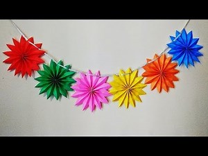 DIY - Paper Star Garland for Party Decorations ( Birthday / Christmas / Diwali )