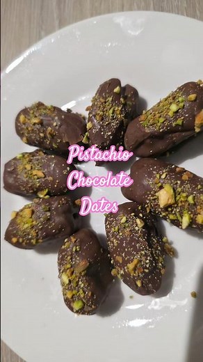 Easy Stuffed Dates with Pistachio & Chocolate – No Bake Dessert #dubaichocolate #foodshorts