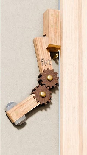 Auto Close Gravity Driven Wooden Gear Latch