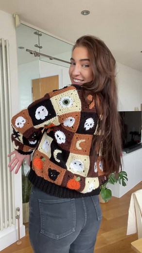 Halloween Themed Crochet Cardigan Pattern on Etsy