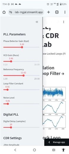 Interactive Real-Time PLL, Digital PLL & CDR Simulation Lab