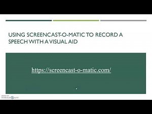 Using Screencast-O-Matic to Record a Speech with a Visual Aid