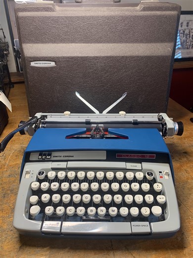 Blue Smith-corona CLASSIC 12 Typewriter - Etsy