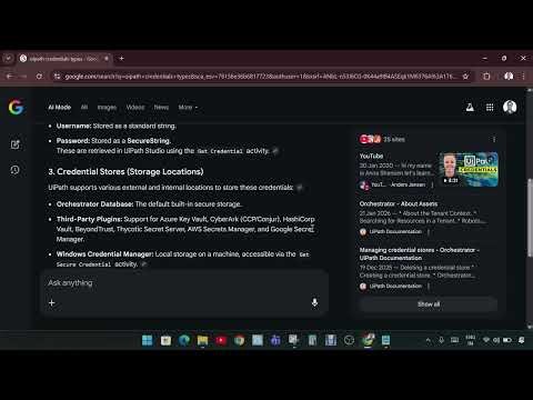 UiPath Interview - Explain Credentials Types