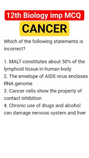 12 Biology imp MCQ of Cancer 💯 #shorts #shortsfeed #neet #ytshorts #biology #12th