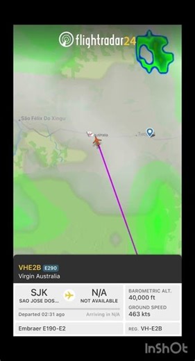 On delivery to Virgin Australia 🇦🇺 is Embraer E190-E2, VH-E2B, from São Paulo