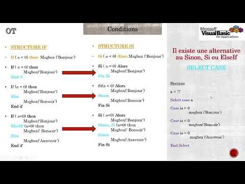 Leçon 4 (#4/10) - Boucles et Conditions en VBA