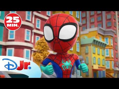 SPIDEY Y SU SUPEREQUIPO: Las telarañas de agua de Spidey 🕷️ | RECOPILACIÓN | ‪@DisneyJuniorES‬