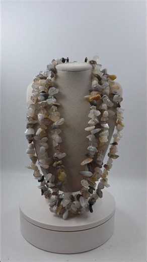 The Turtle Shell LIVE SALE PREVIEW Triple Strand Agate Chip Necklace