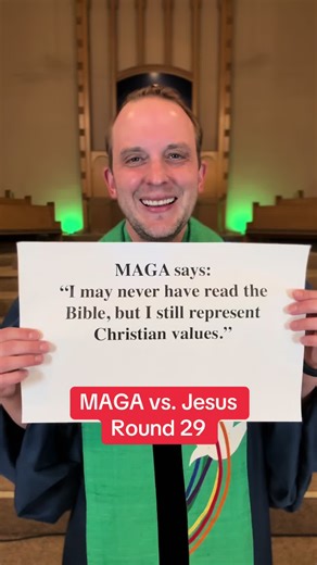 MAGA vs. Jesus Round 29 Trump’s never read Scripture…shocking 🙄 #progressivechristianity #christianity #maga #nationalprayer
