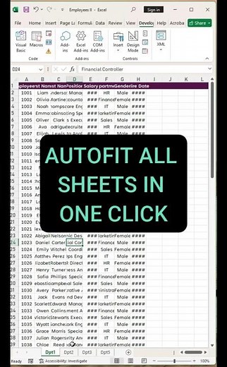 Excel Macros #8 - AutoFit All Excel Sheets Instantly ⚡