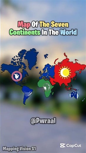 Map of the Seven Continents #mapping #geographythroughmaps #fyp #geotube #viral