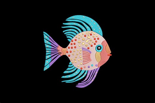 Tropical Fish Embroidery Design, Colorful Tropical Fish Machine Embroidery, 4 Sizes, Instant Download - Etsy