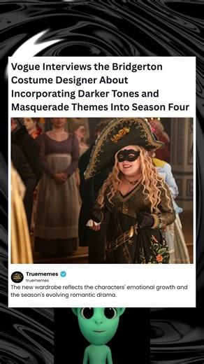 Vogue interviews Bridgerton costume designer on Season 4 darker tones masquerade theme #bridgerton