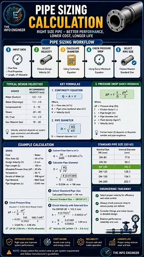 Pipe Sizing Calculation 2026 (Full Formula + Add) | Pipe Diameter, Flow Rate & Pressure