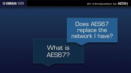 What is AES67? How does it work? Pat Killianey, our Network Applications Engineer, gives an overview of what to expect from the Introduction to AES67 video that can be found at https://www.youtube.com/playlist?list=PLrXNpNQ0Imr71B1M46Ff7aJQHR3qqtDSy | Yamaha Commercial Audio