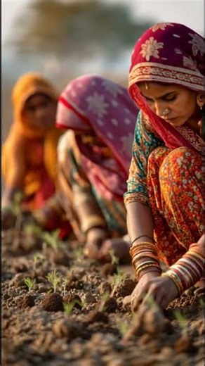 👩‍🌾🌞 Rajasthani Women Seeding in Fields | Strength, Tradition & Village Life 🌾🇮🇳 #shorts