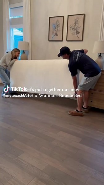 The new Flynn boucle bed from my collection at Walmart launched online! It’s beautiful, high quality, eash to put together and super affodable! Its linked in my bio (on my ltk shop) or go to my brand page on walmart.com/mytexashouse under the furniture tab! #bedroom #holiday #bedding #walmart #viral #furniture #homedecor #decor #