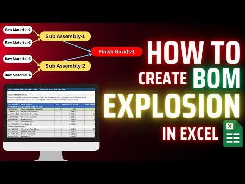 Bill of Materials Excel Template Tutorial | BOM Explosion & MRP for Manufacturing (2026)
