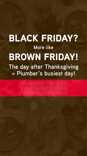 While most people celebrate Black Friday, plumbers are working hard on Brown Friday The day after Thanksgiving is our busiest day of the year. All that cooking, extra guests, and holiday stress can really test your plumbing system. Don't let plumbing problems crash your holiday weekend! Get your life flowing again with Mr. Rooter Plumbing®! #MrRooterPlumbing #Neighborly #BrownFriday #HolidayPlumbing | Mr. Rooter Plumbing of Denver | Facebook