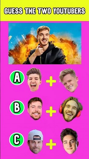 Guess The 2 YouTubers In a Very Amazing Thumbnail | MrBeast, PewDiePie, Preston #shorts #funny