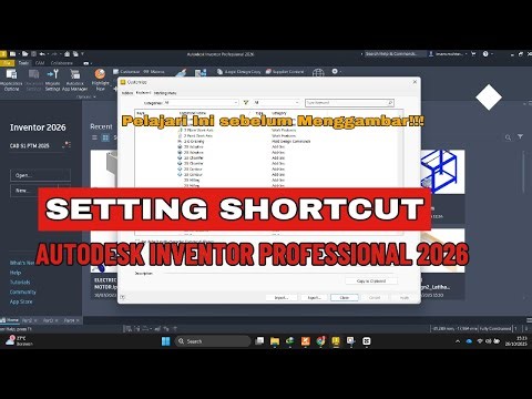 Cara Setting Shortcut Autodesk Inventor Professional 2026